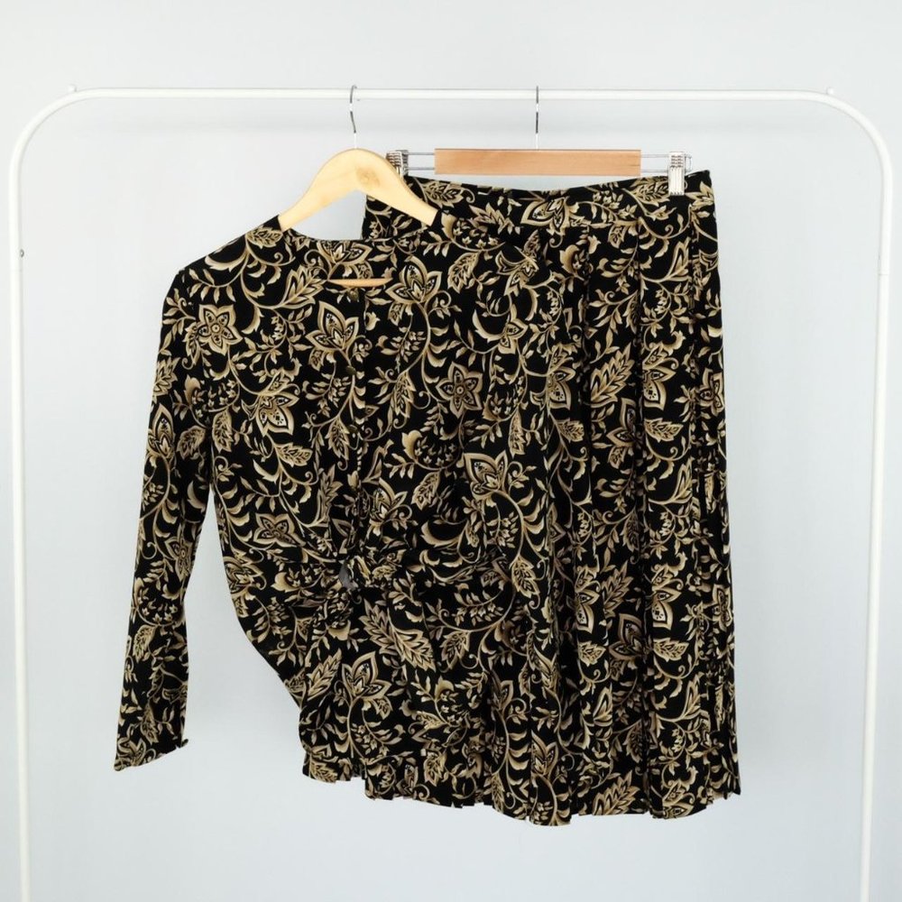 Womens Black and Gold Suit